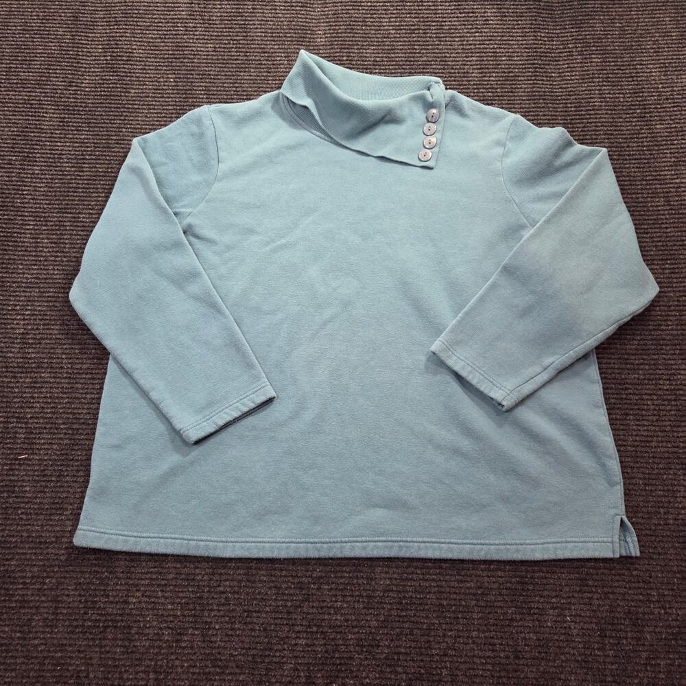 Blair 2XL Plus Size Long Sleeve Mock Neck Light Turquoise Blue Shirt Top